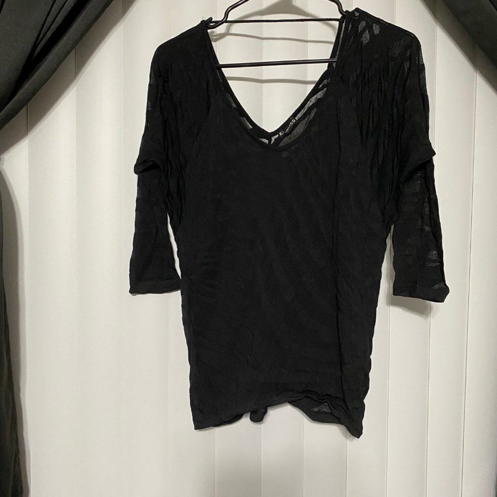 Express black sheer black bat wing